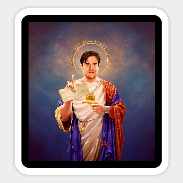 Saint Brendan of Fraser Sticker by vincentcarrozza